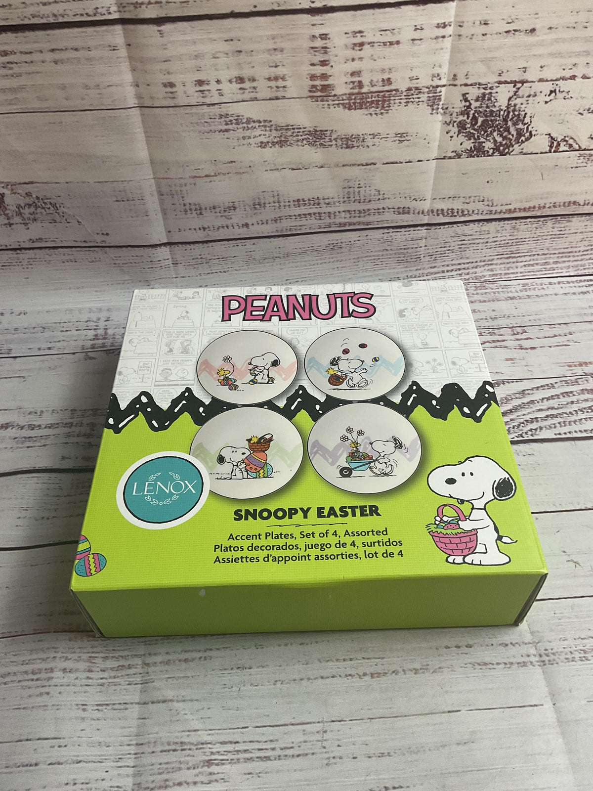 Lenox Snoopy Peanuts Easter Plates Box Set Of 4