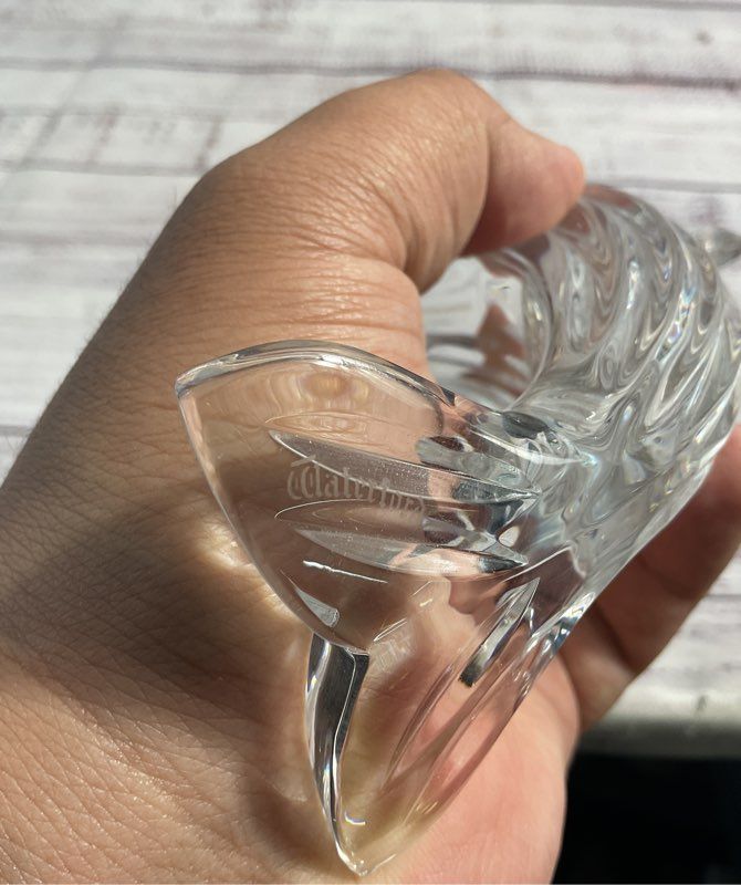 Vintage Waterford Solid Crystal 5.25" Leaping Dolphin Figurine Paperweight