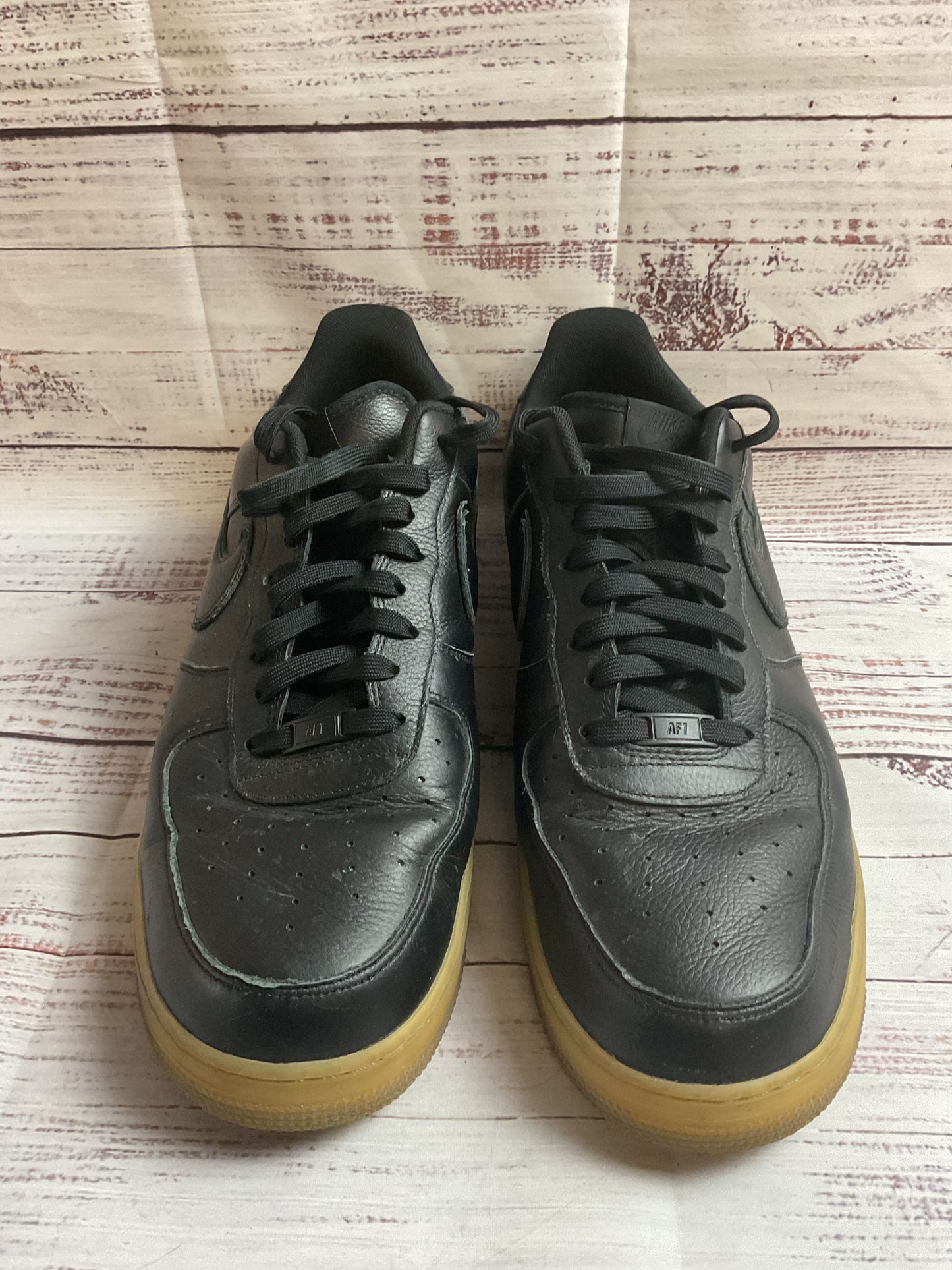 Nike Air Force 1 Black Athletic Shoe Men 15