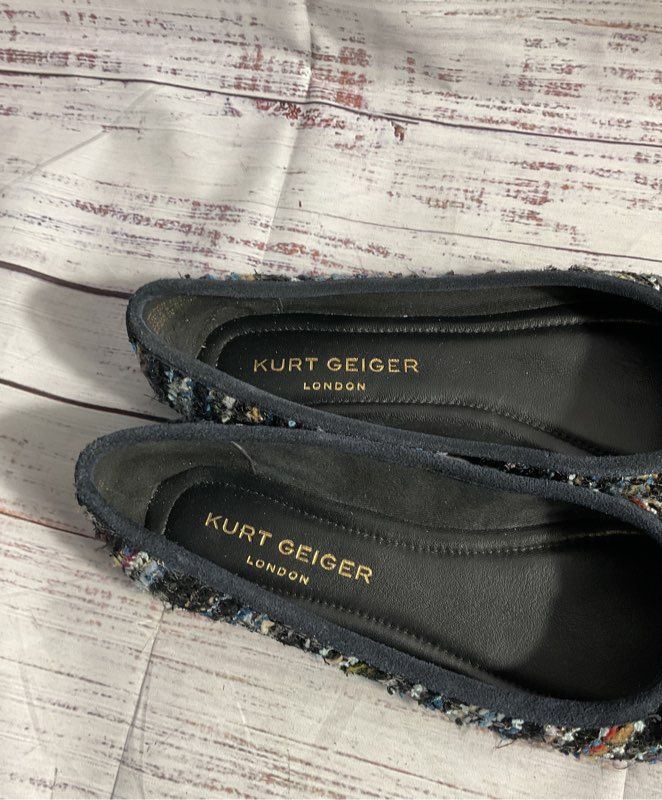 Kurt Geiger London Eagle Tweed Ballet Flats Shoes Multicolor 38.5 EU 8.5 US