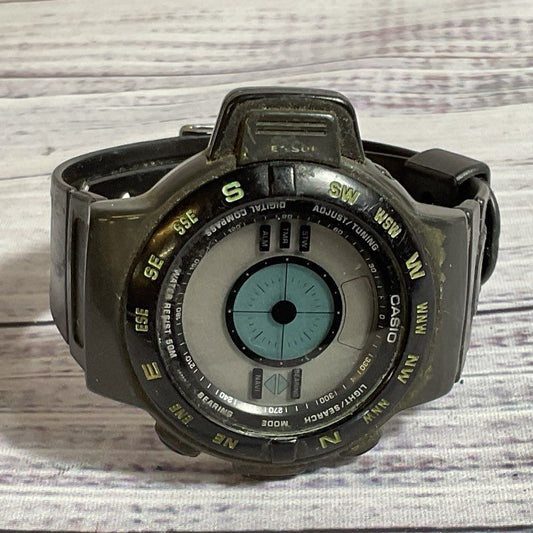 RARE VTG. CASIO CPW-100 1031 Men's Digital Compass Sensor Watch- NEEDS BATTERY