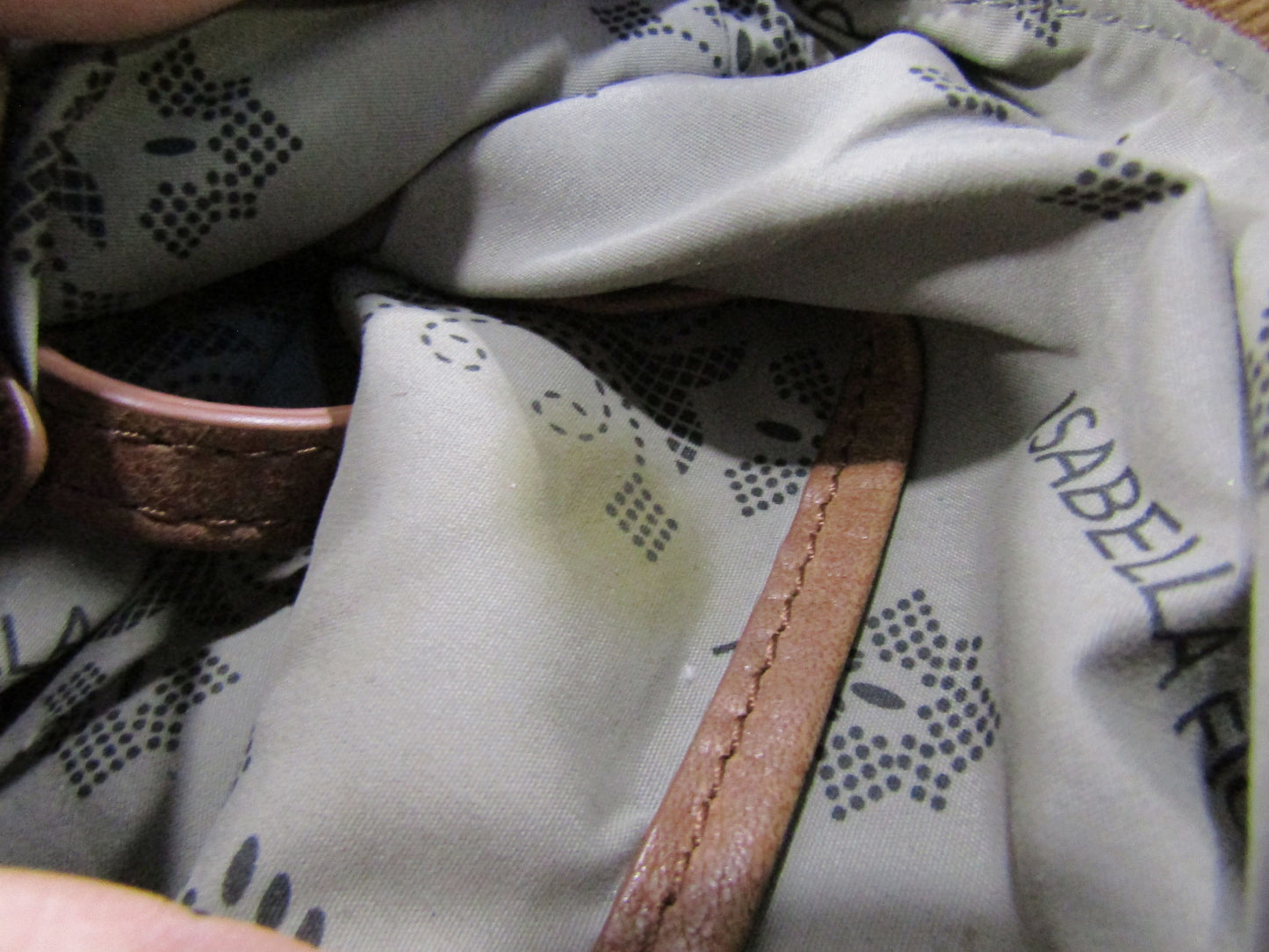 Isabella Fiore Women's Distressed Brown Leather Crossbody Shoulder Bag