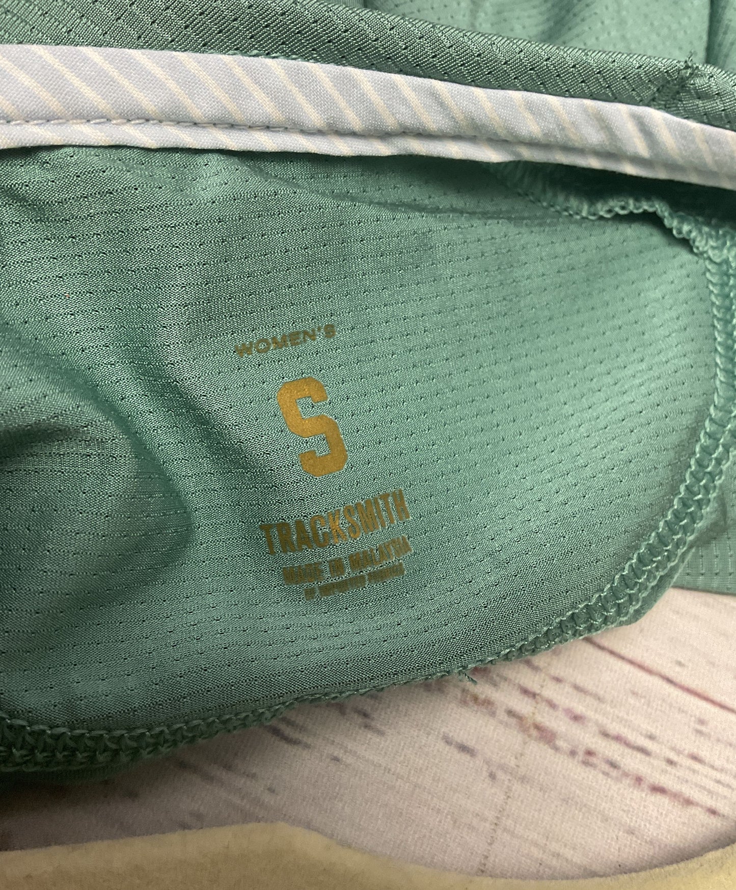 Tracksmith Patina Blue Green Polyester T-shirt - Size S