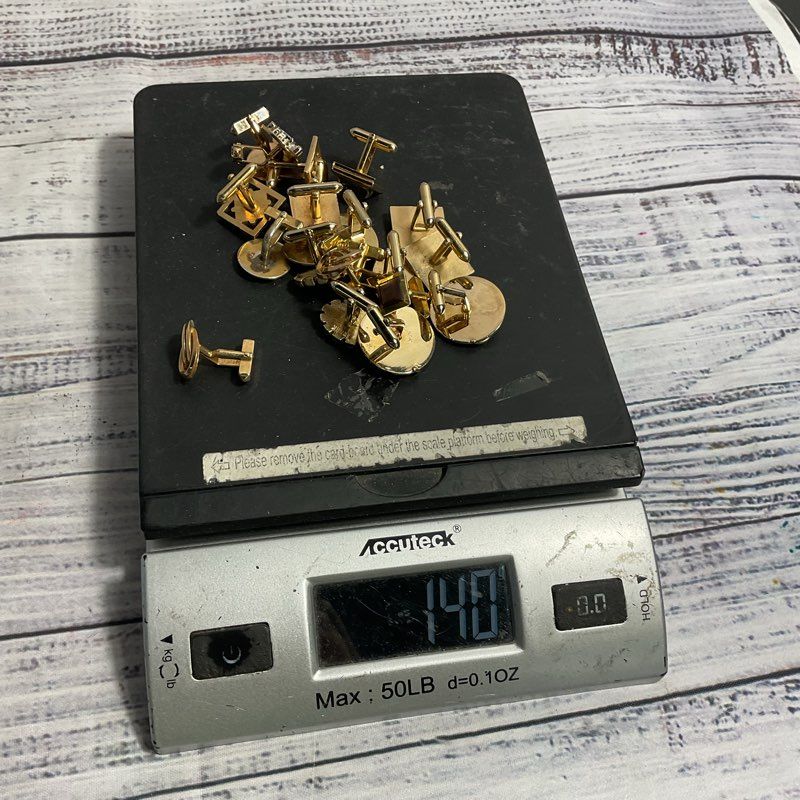 Lot of 10 Vintage Swank Gold Tone Metal Cufflink Sets