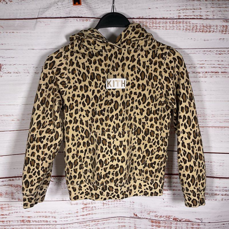 Kith Kid's Leopard Print Hoodie Sweatshirt - Size 7