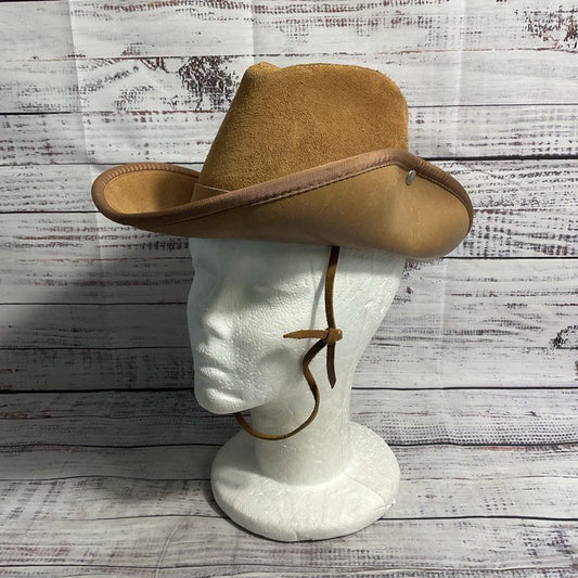 VTG. Skully's Henschel Brown Suede Snap Slouch Western Cowboy Safari Hat Size S