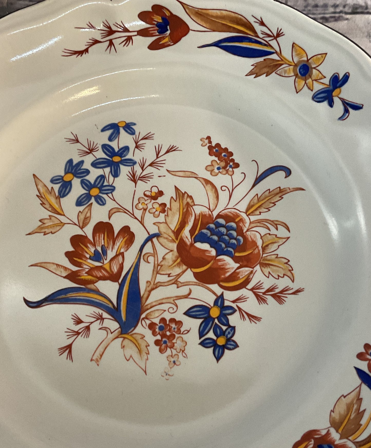Luneville France Louis XV Paquerette Set of 5 Bread Plates Multicolor