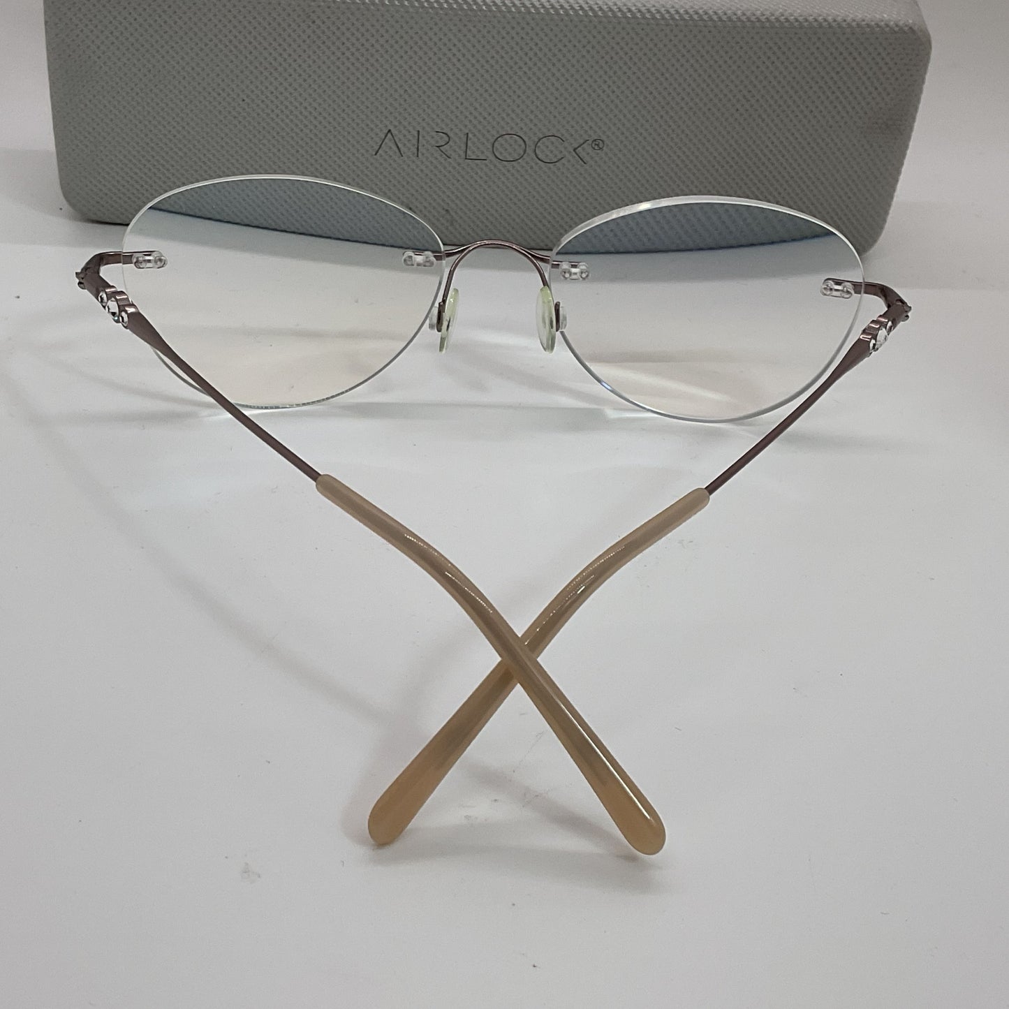 AIRLOCK Embrace Titanium Women's Rhinestone Eyeglasses 53[ ]18 140 (FRAMES ONLY)