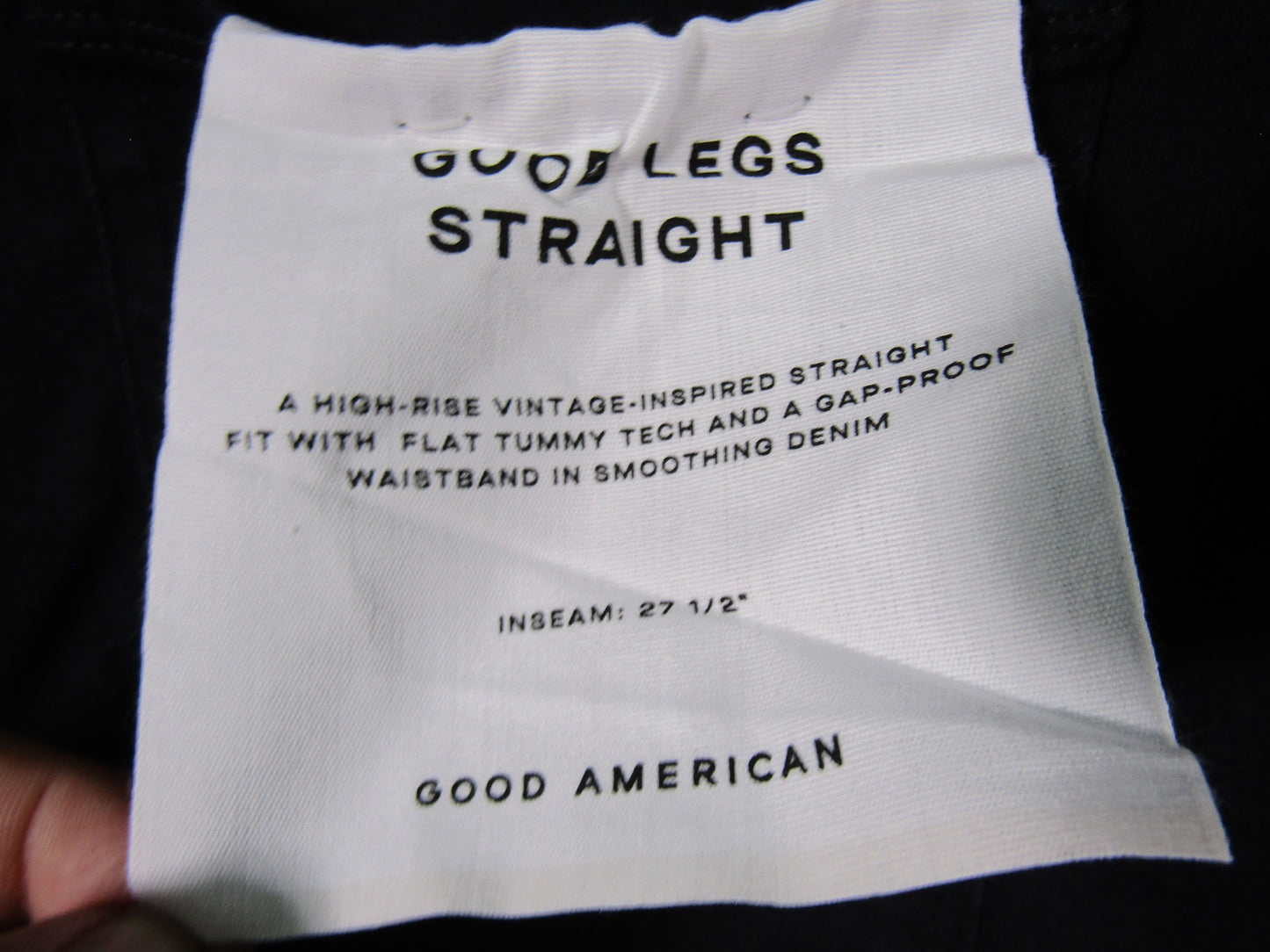 Good American Good Legs Women's Black Straight Jeans Size 8