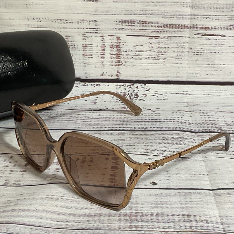 COACH HC8280U Women's Clear Brown Sunglasses with Case- 57[ ]17 140