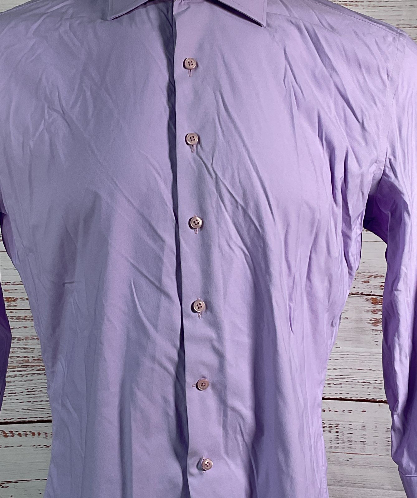 Liberty Shirt Co 3/4 Sleeve Dress Shirt Solid Purple