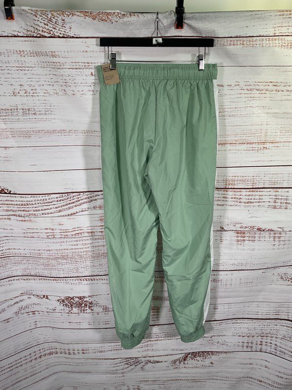 NWT Women's Nike Loose Fit Mid Rise Full Length Green Pants Size M White Striped