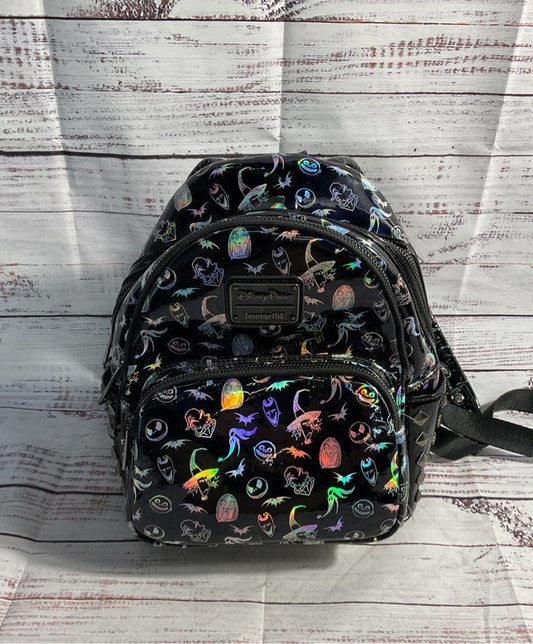 Disney Parks Loungefly Holographic Nightmare Before Christmas Mini Backpack