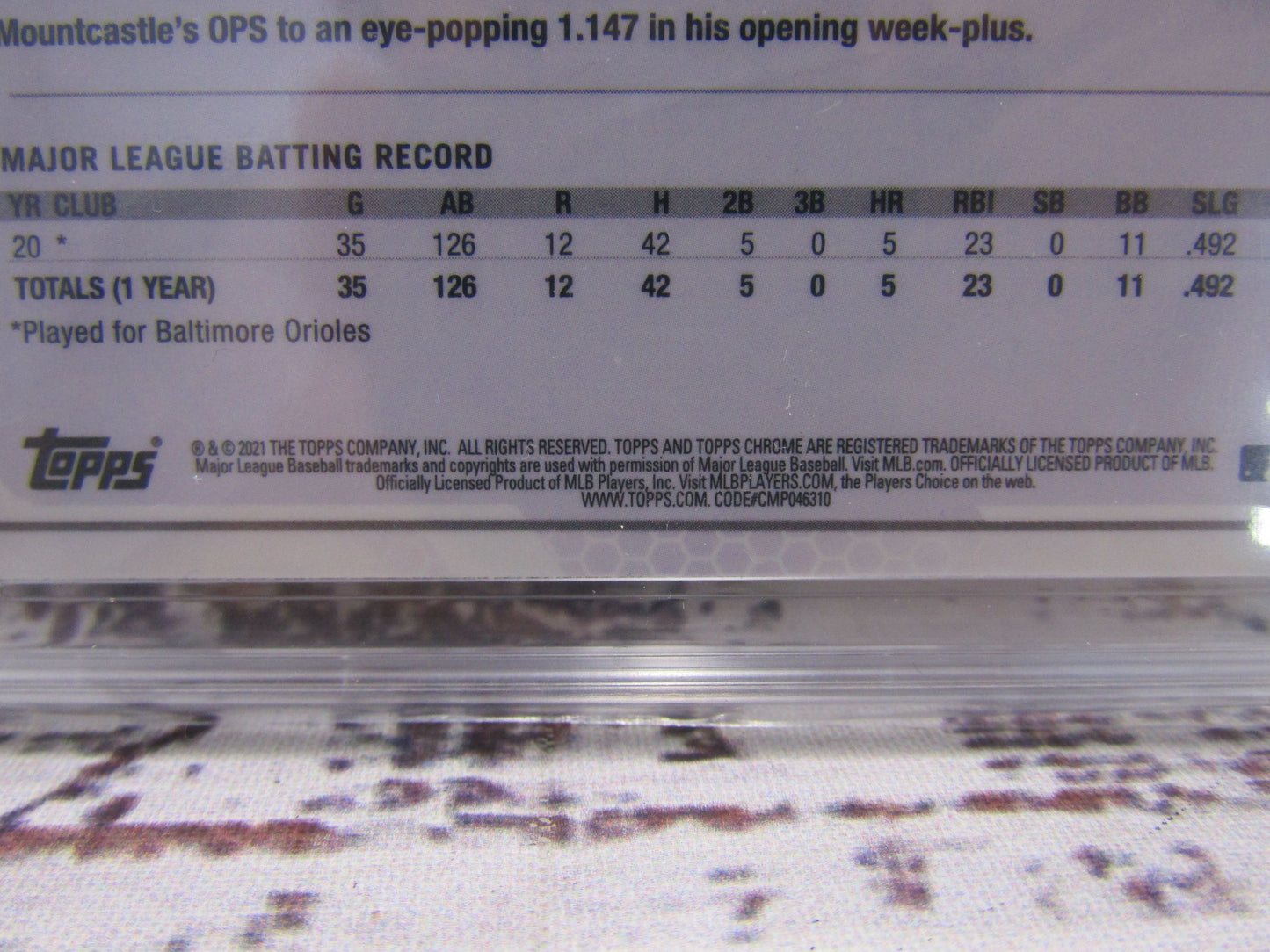 2021 Topps Baltimore Orioles Ryan Mountcastle Chrome #63