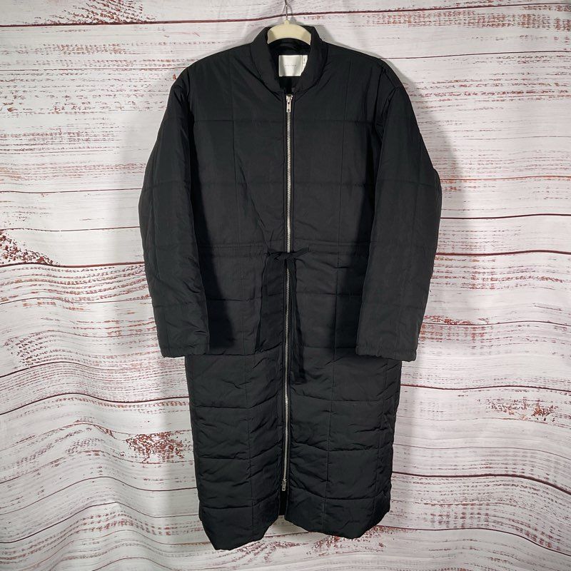 all:row Black Quilted Puffer Coat - Size Small