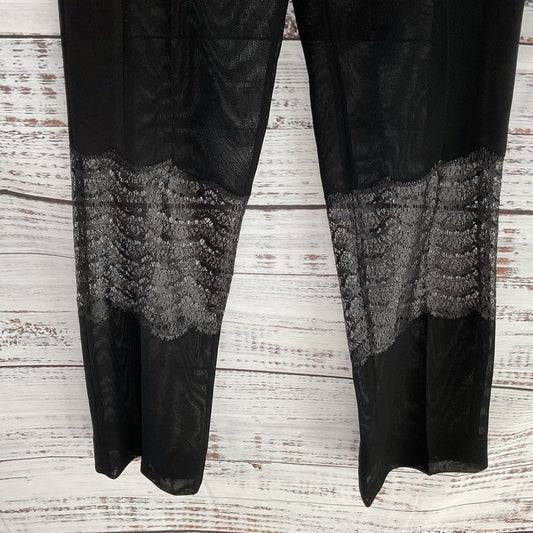 Sandro Paris Black Shear Mesh Lace Knee Pants - Size 34
