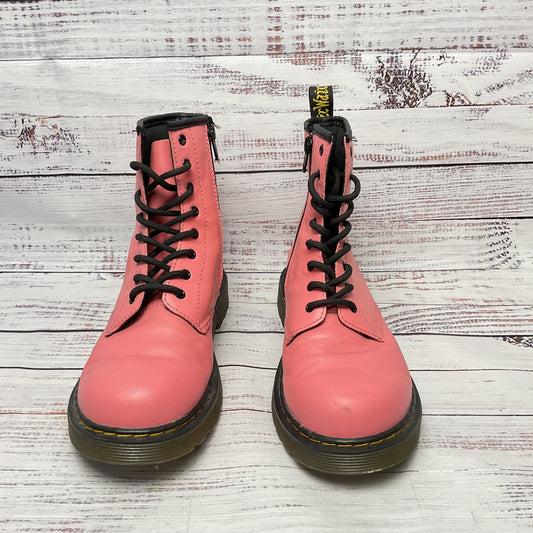 Dr. Martens 1460Y Pink Patent Leather Side Zip Combat Boot Size 6L 5M
