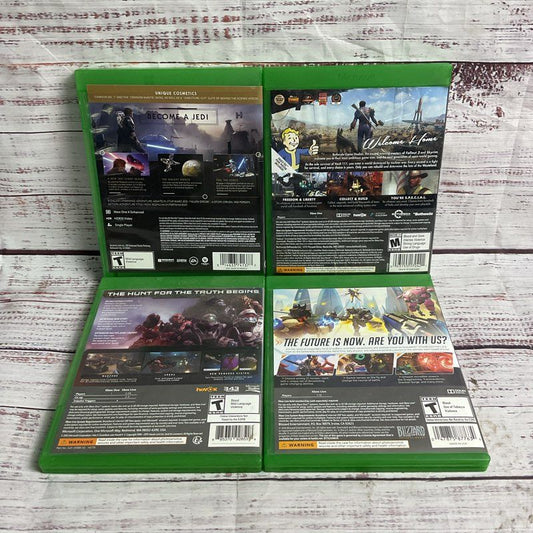 Xbox One 4 pc. Game Bundle Fallout 4, Jedi Fallen Order, Halo 5, Overwatch