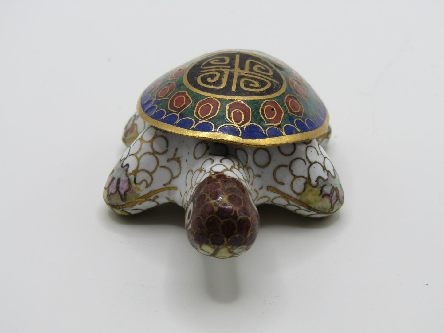 Vintage Handcrafted Cloisonne Enamel Turtle Pill Box