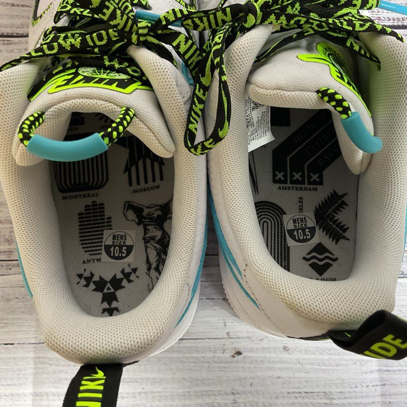 NIKE Air Force 1 Worldwide CK7213-100 Men's White/Green Sneakers Shoes- SZ 10.5