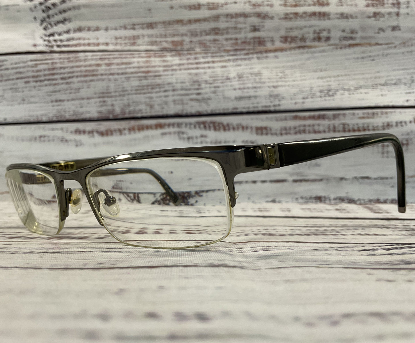 John Varvatos Men's Gray Half Rim Eyeglasses Frame