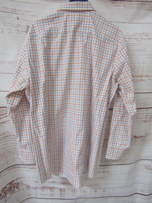 Hugo Boss Paeton Men's Plaid Long Sleeve Button Down Shirt Size 17.5