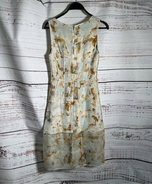Women's All Saints Brown Print Silk Sleeveless Dress Size 0