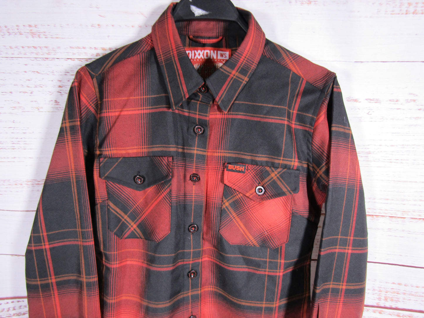 Dixxon Bush Sixteen Stone Women's Red Plaid Flannel Shirt Size S