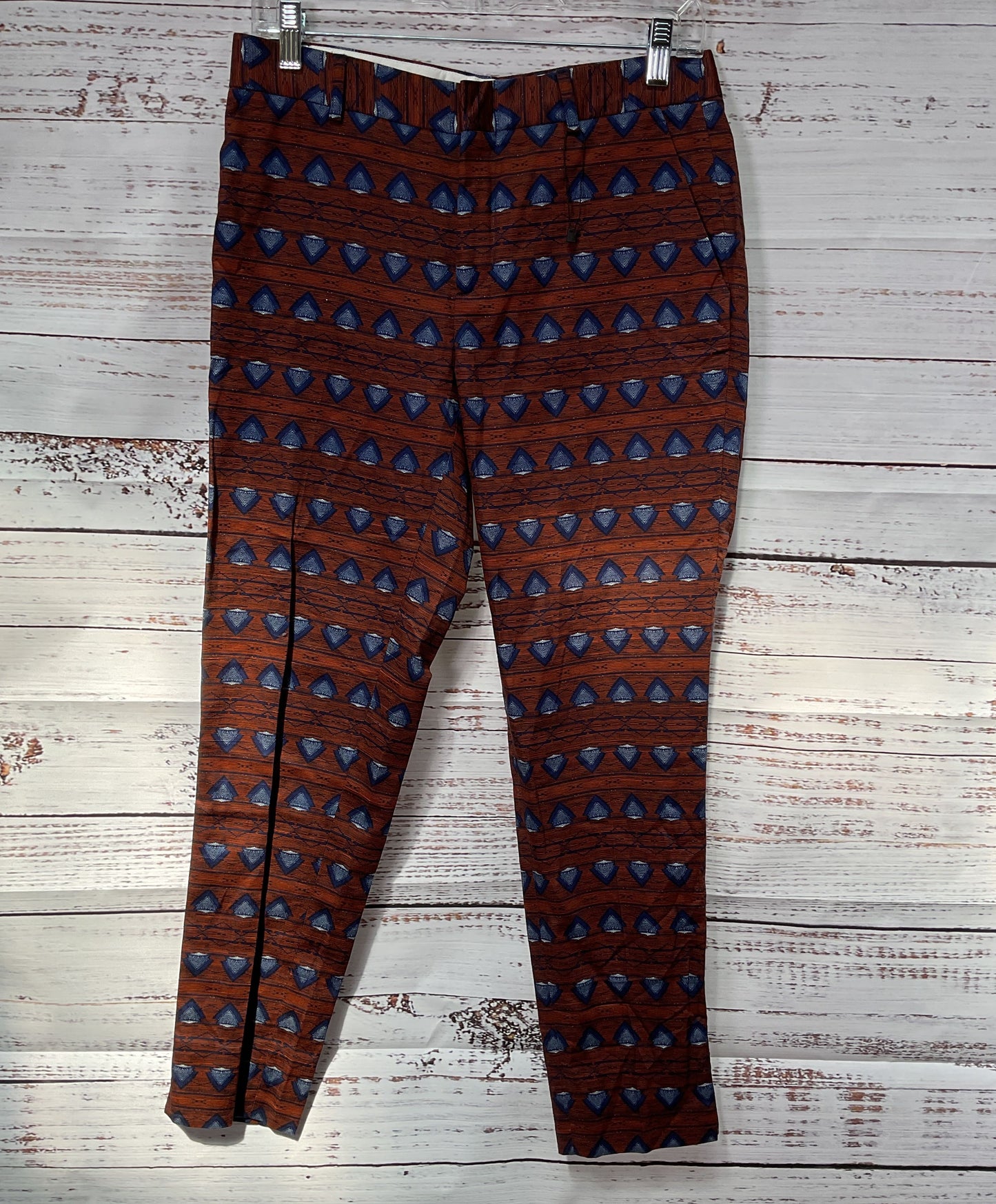 Women's Chloe Stora Rust and Blue Chino Pants Size 36 US Size 6