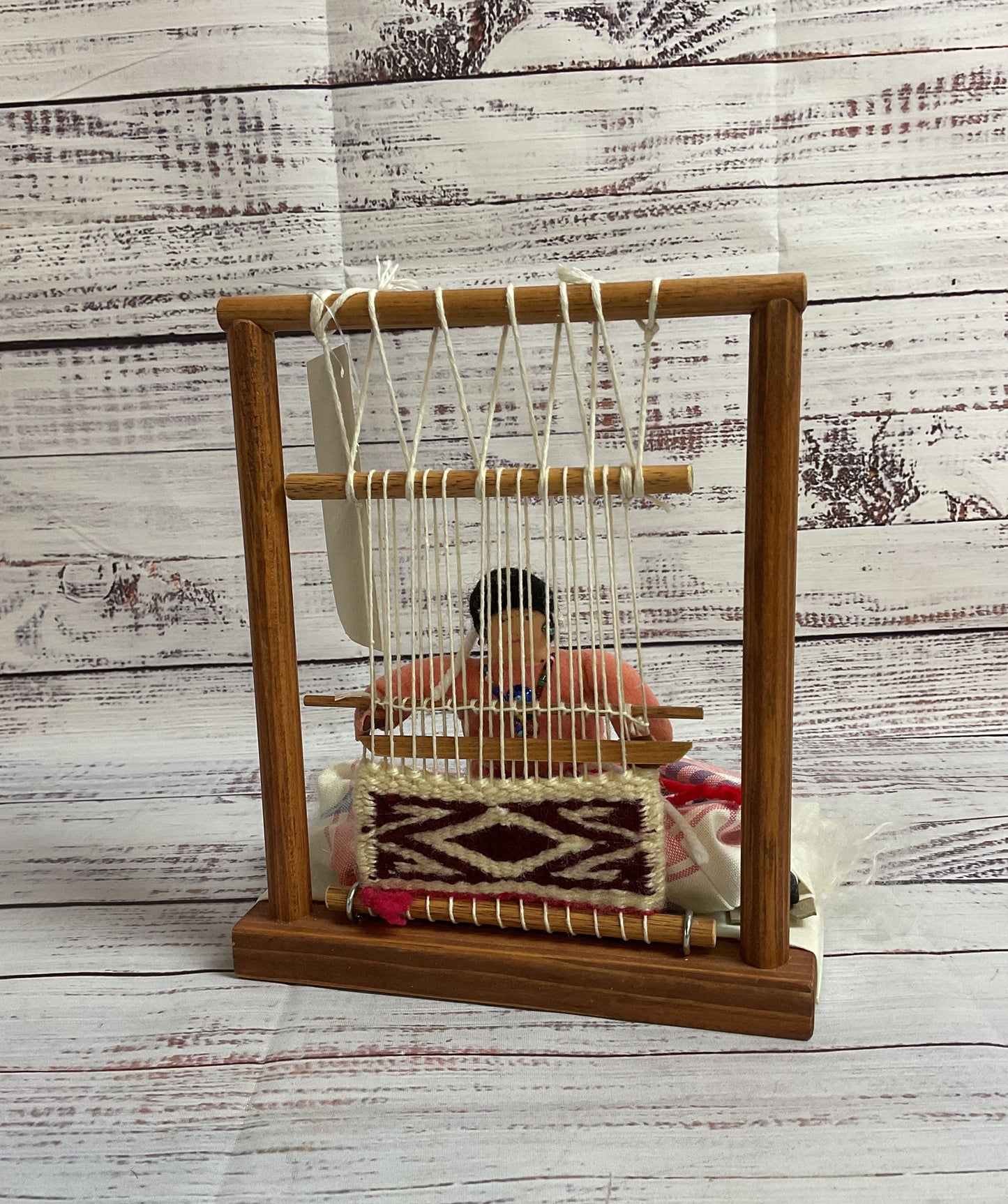 Harry And Mary Morgan Traditional Navajo Loom Weaver Female and Baby Figurine