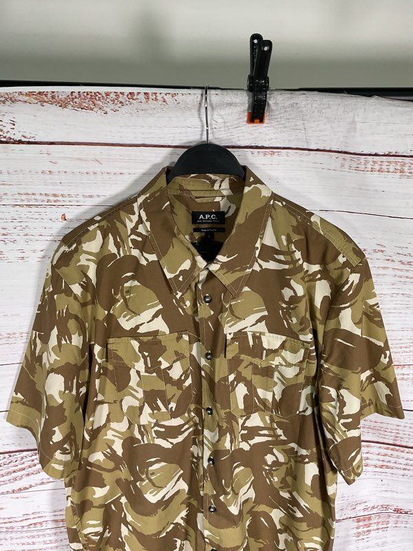 APC Rue Madame Paris Camo Button Up Shirt Size L