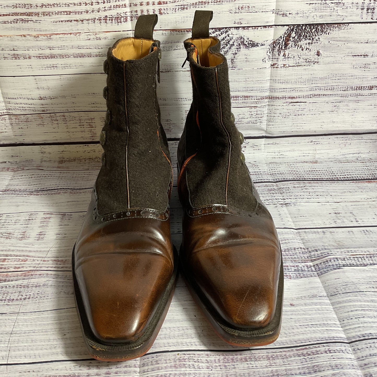 JOHN FLUEVOG Rufus Magoo Quincy Men's Brown Balmoral Boots- SZ 10.5