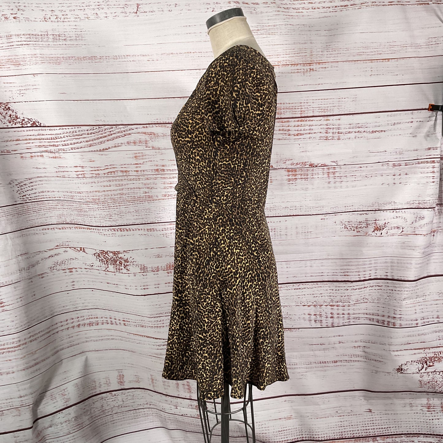 The Kooples Leopard Print Silk Back Zip Wrap Style Dress - Size L