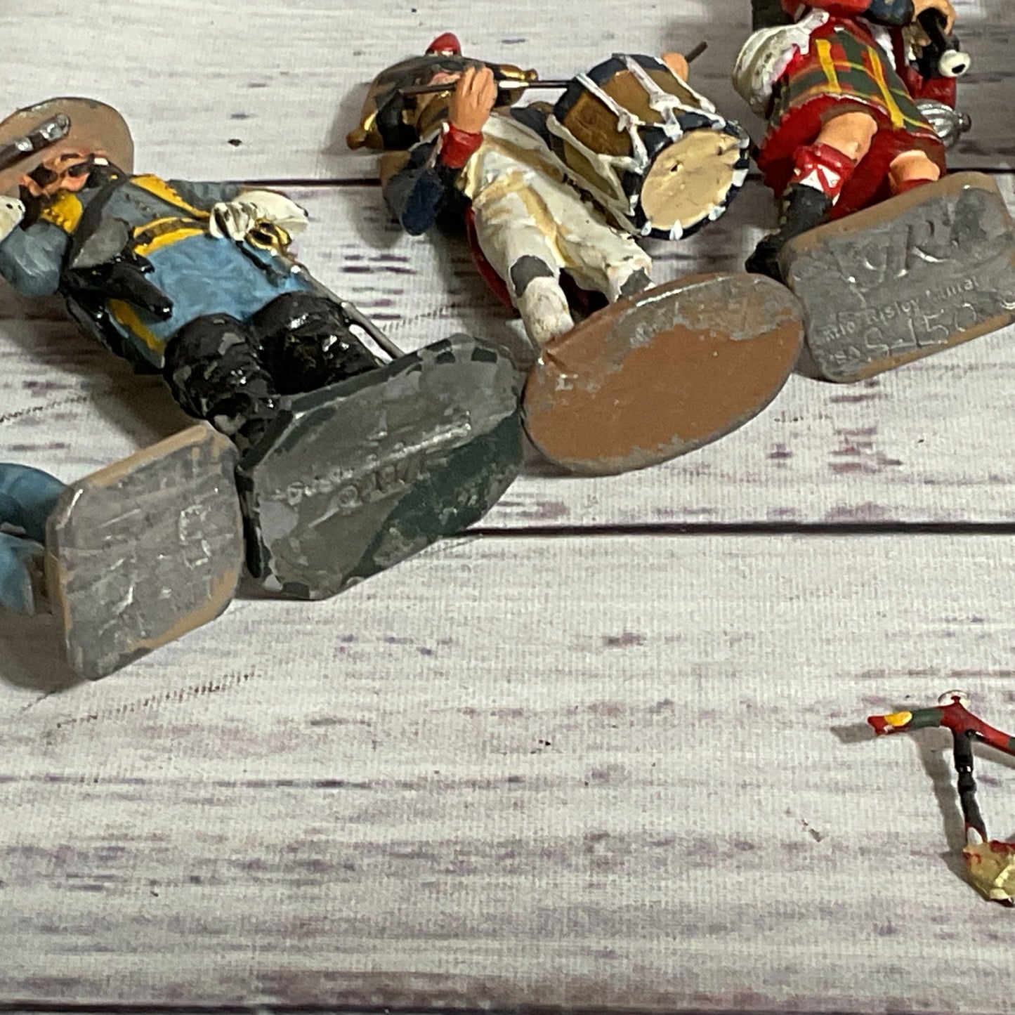 Set of 7 ANTIQUE 54mm Tin Soldiers (3 MISSING ARM/S)