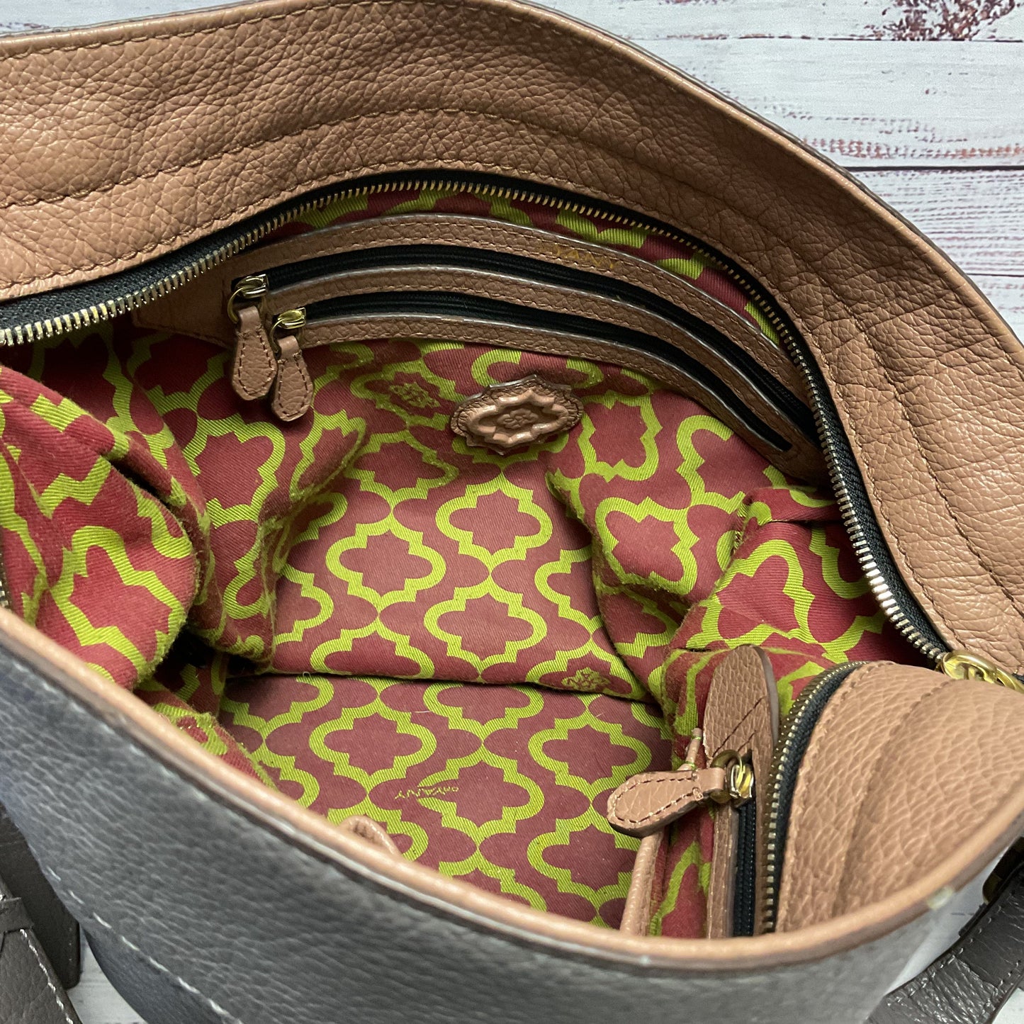 OrYany Taupe Leather Shoulder Bag Bucket Bag Purse