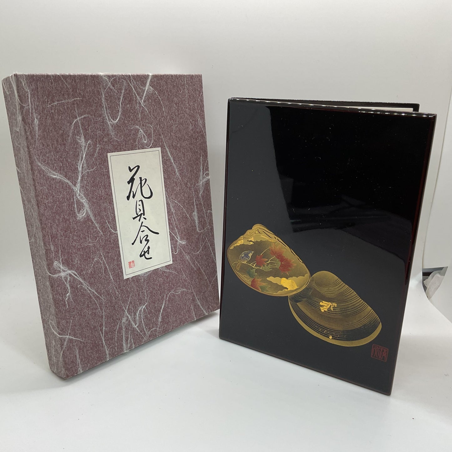 NEW VINTAGE Chinese Lacquer Hanagai Awase Motif Address Book