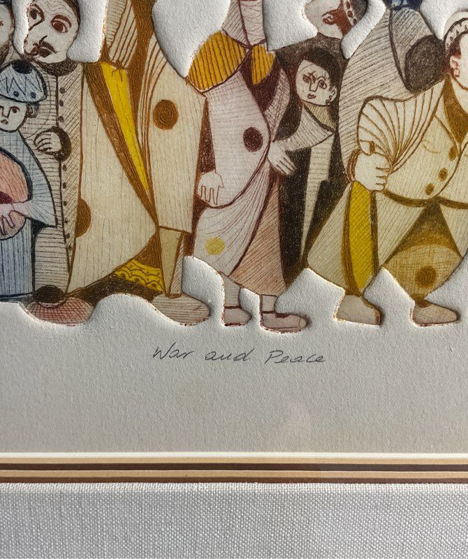 Vintage Amram Ebgi "War and Peace" AP 15/25 Signed Embossed Artwork