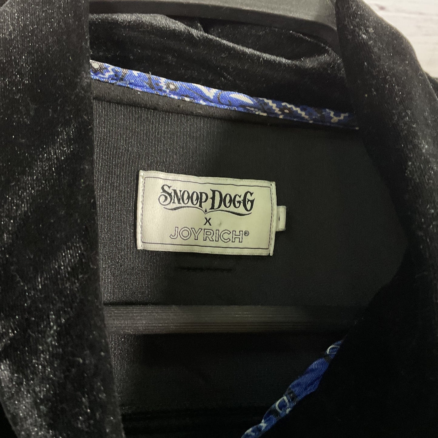 Snoop Dogg x Joyrich Black Velvet Embroidered Full Zip Jacket - Size S