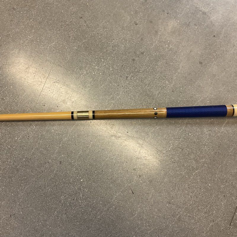 Custom Blue Linen Wrap Handle Wooden Pool Billiards Cue w/ Case