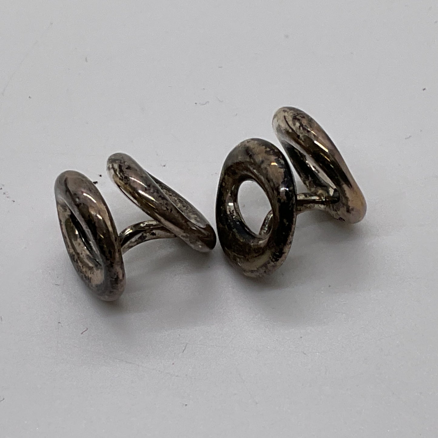 VTG. TIFFANY & CO. Sterling Silver Elsa Peretti Eternal Circle Cufflinks- 11.36g