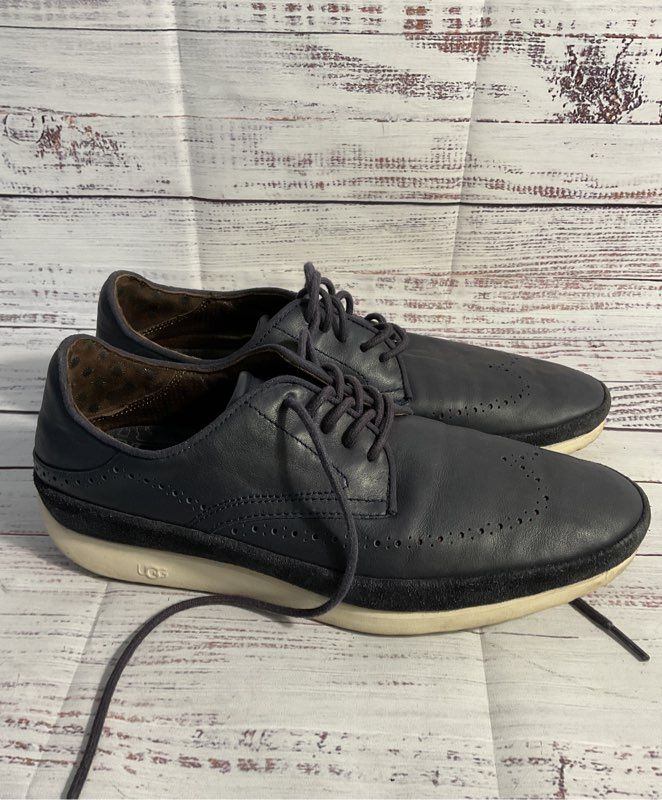 UGG Energ Cali Wingtip Derby Dress Soft Comfort Leather MEN'S 9 Blue #1090413