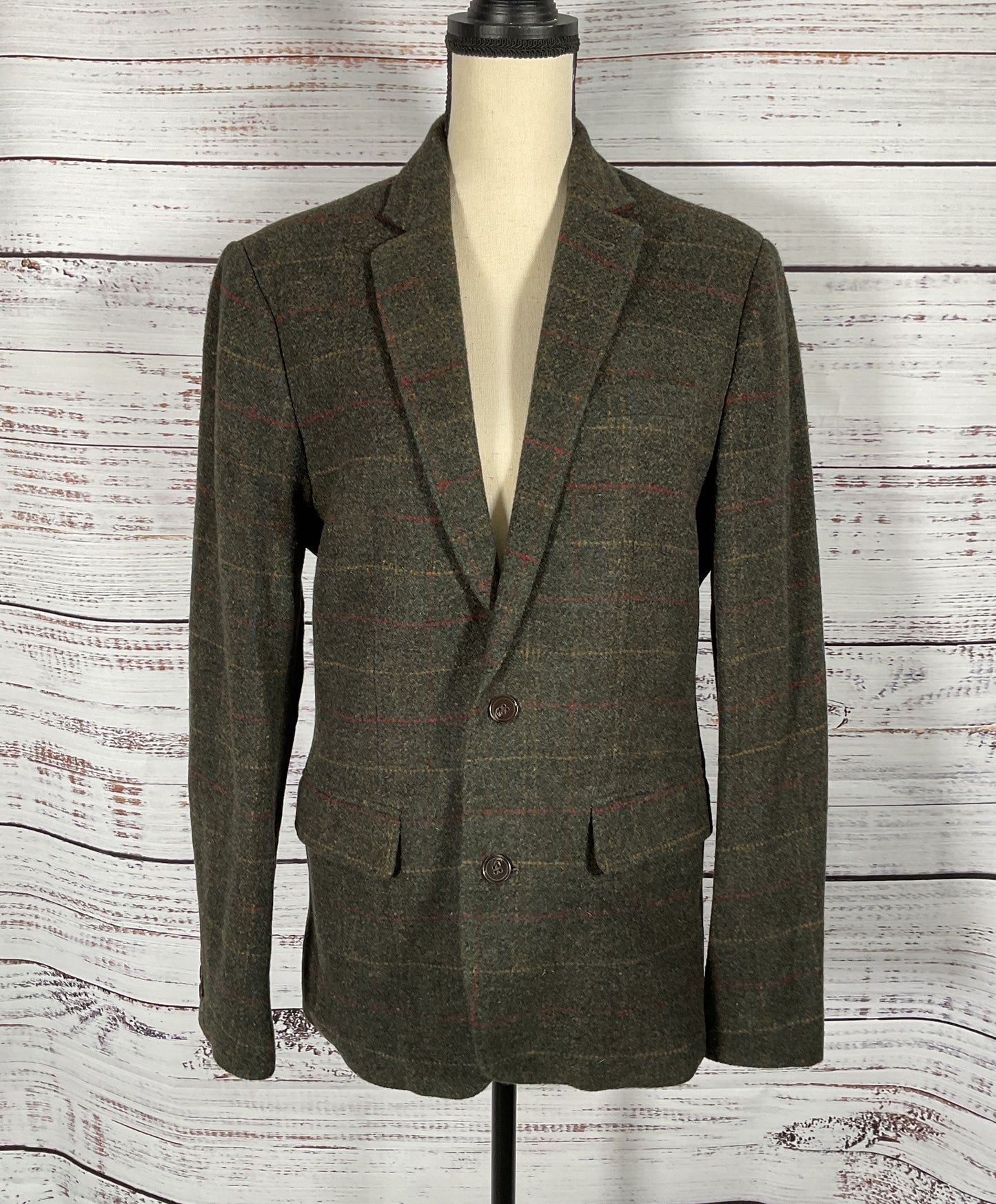 Fossil Pinstripe Taylor Wool Blazer Green 38