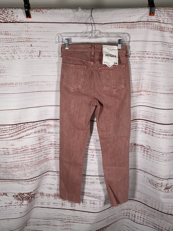 NWT Rag & Bone Nina High Rise Cigarette Jeans Light Plum Size 24 Women's