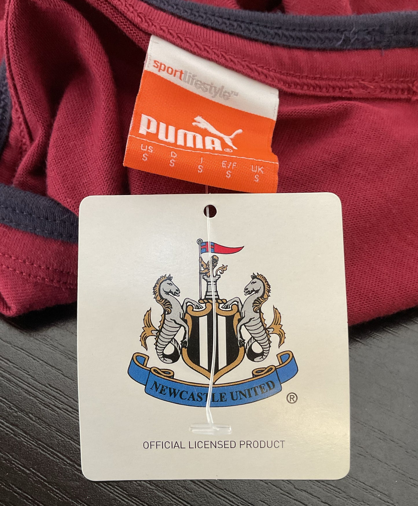 Puma Newcastle United F.C. Away Jersey Red T-shirt Signed - Size Small