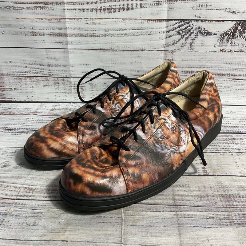Icon Wearable Art Tiger Cub Photo Print Leather Sneaker Men's Size 11 Shoes
