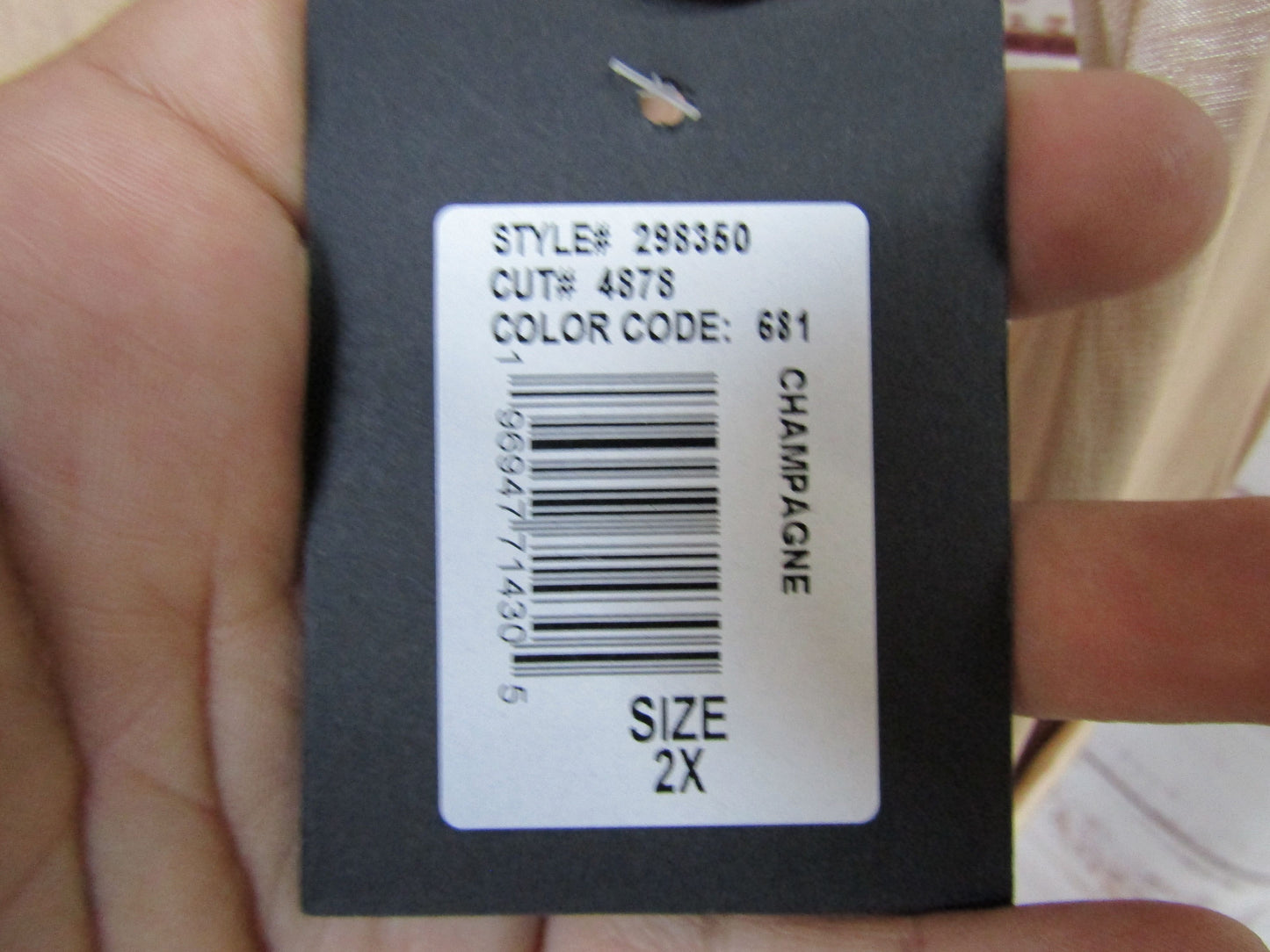 Marina Women's Beige Tied Long Sleeve Dress Size 2X 298350