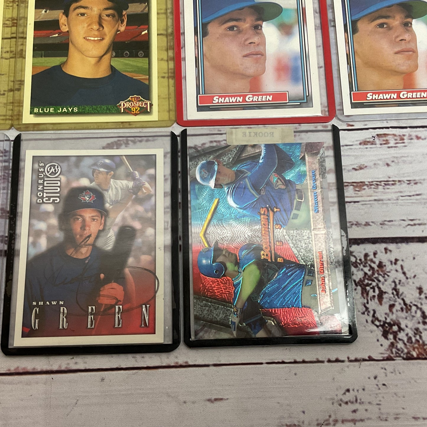 Various Topps, Dunruss, Upper Deck MLB SHAWN GREEN Cards (ONE IS SIGNED)