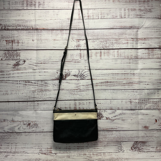 Kate Spade Black White Leather Color Block Crossbody 8.5" x 6" As-Is
