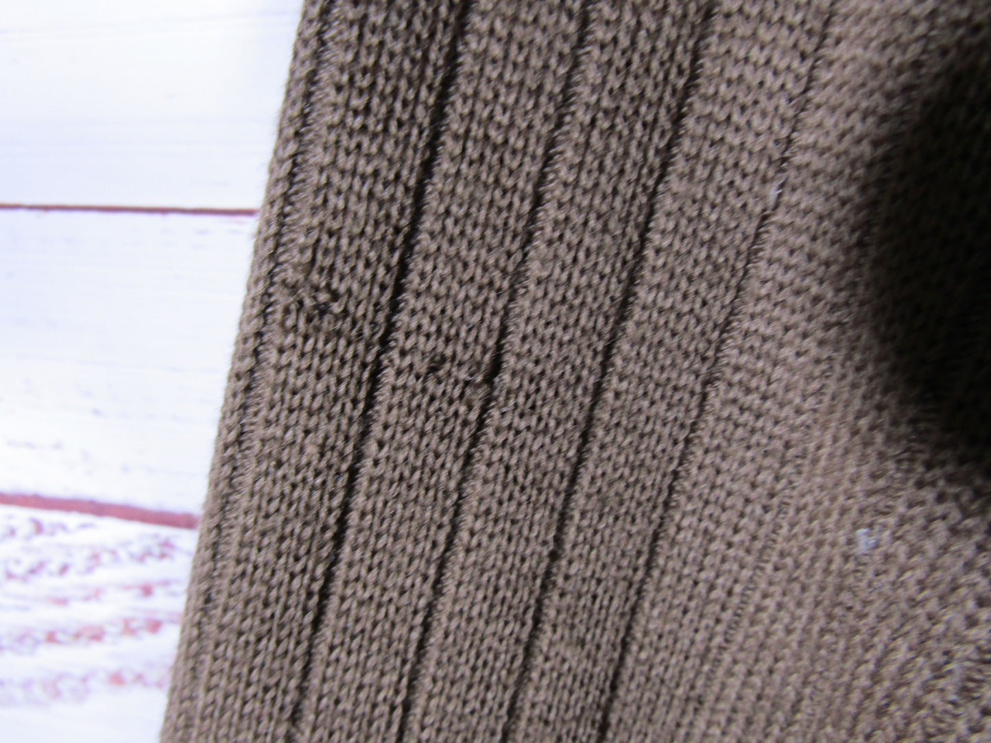 Vintage Cibreo Men's Brown Knit Suede Trim Sweater Size L