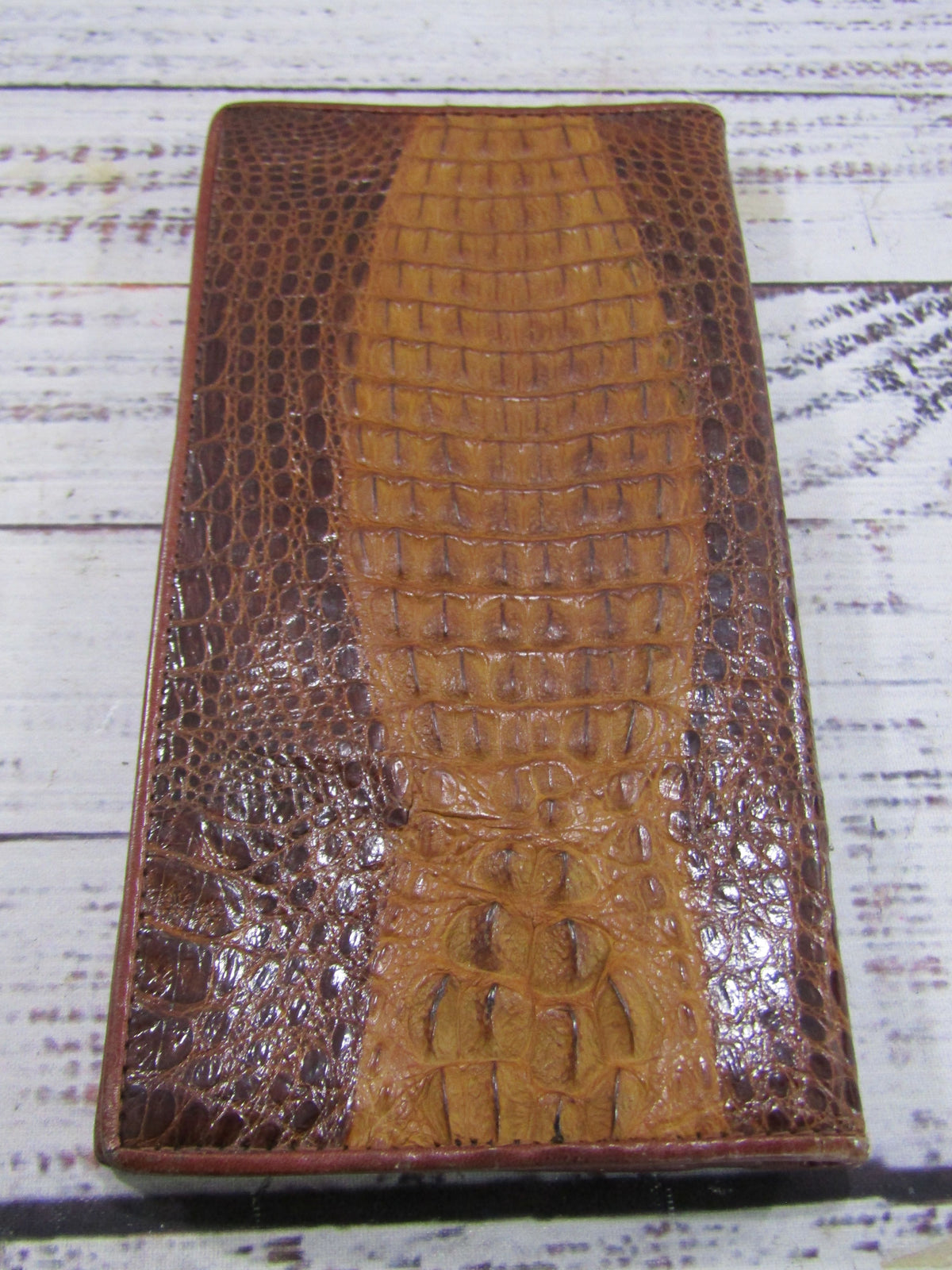 Vintage Artisan Handcrafted Crocodile Skin Wallet Made in Thailand